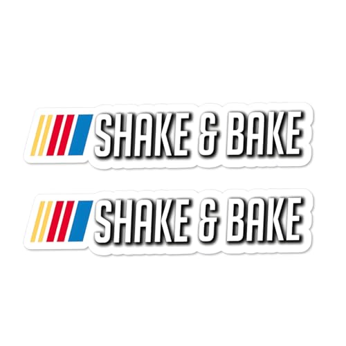 Image of Shake and Bake Car Sticker, 2PCS Vinyl Funny Decal for Automotive Window Door Bumper, Waterproof Vehicle Exterior Decoration Accessories, Universal for Motorbike Sedan Truck
