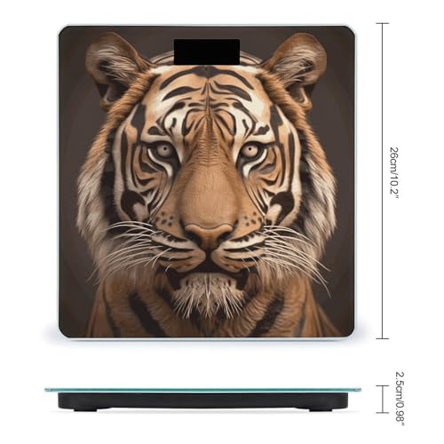 Báscula Digital de Baño 3D Cabeza Tigre Vidrio Templado miniatura 2