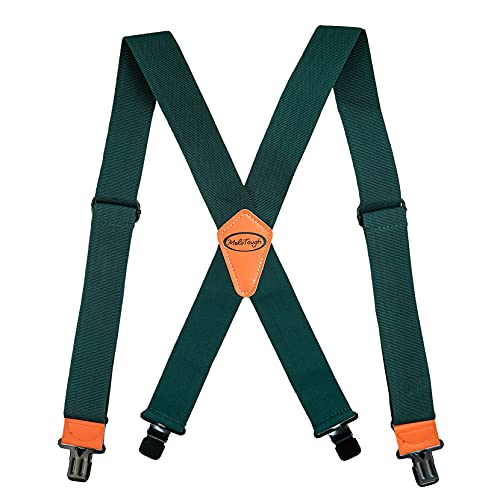 Image of MELOTOUGH Men's Suspender 2 inch Wide Partial Elastic Strap for Jeans Pants