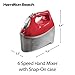 Hamilton Beach 6-Speed Electric Hand Mixer with Whisk, Traditional Beaters, Dough Hooks, Snap-On Storage Case, 275 Watts, Red