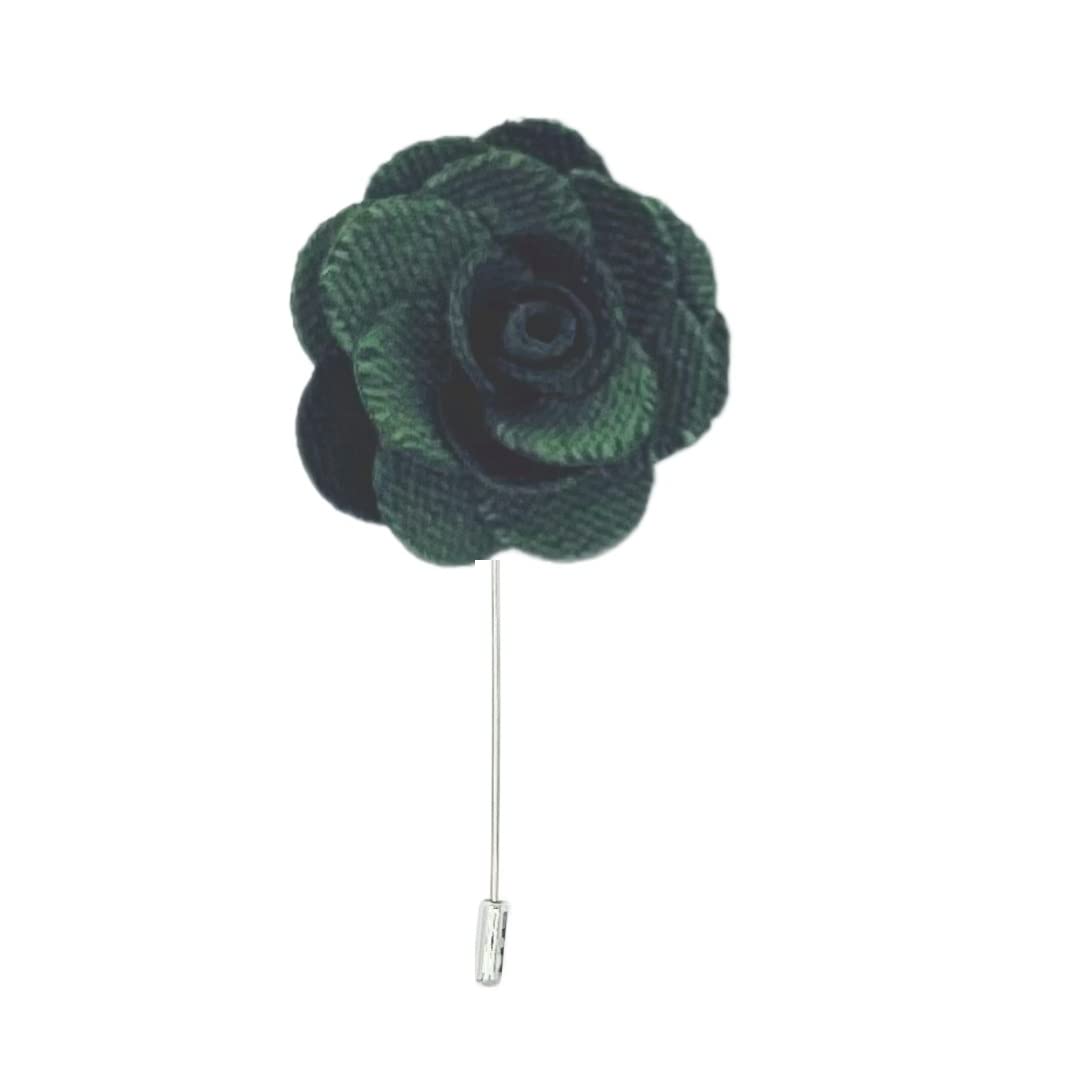 Olive Green Velvet Handmade Flower/Rose Lapel Pin, Blazer, Jacket, Buttonhole, Corsage, Boutonniere,