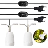 GOEDCH Lot de 2 douilles chauffantes E27 en céramique douille en porcelaine, base de lamp...