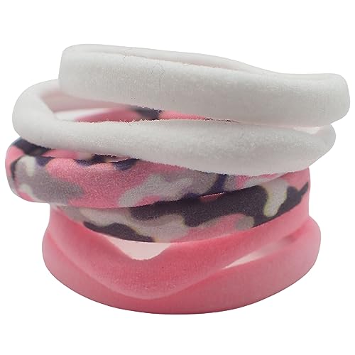 Topkids Accessories Thick Hair Bands for Women and Girls Hair Bobbles Elastic HairBands Ponytail Holders Hair Ties Hair Elastics Hairbands Women (Patterned Pinks 6pcs)