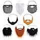 JurciCat 8 Stück Set Gefälschte Bärte Schnurrbärte Künstlicher Bart Lustige Schnurrbärte mit Verstellbarem Für Falscher Kostüm Whisker Bart Erwachsene Kinder Zubehör Halloween Weihnachtsfeier
