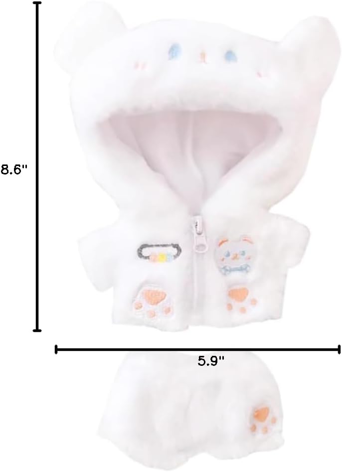 niannyyhouse 10cm~15cm 20cm 40cm Plush Doll Clothes Hoodie Pants Milk Bear Outfit Doll Accessories Dress Up (20cm)