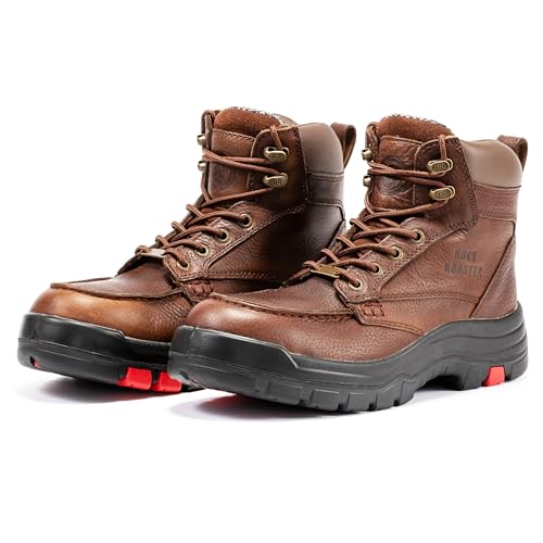 ROCKROOSTER Work Boots for Men, Oiled Leather 6 inch Durable Wide Work Shoes(AK370-AK371-AK372)