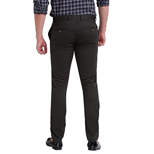 Image of Parx Cotton Dark Green Casual Trouser for Men