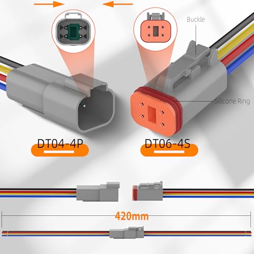 Conector eléctrico de 4 pines impermeable macho hembra 16 AWG 4