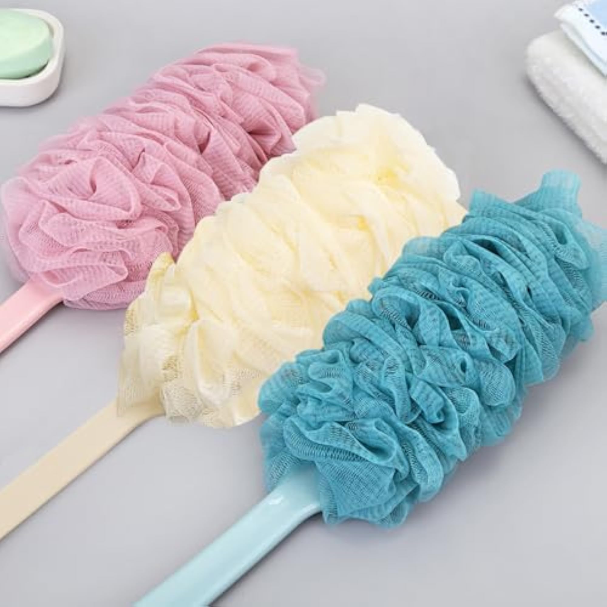 2 Pack Loofah Bath Brush with Long Handle