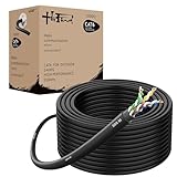 HiFind CAT 6 Outdoor Ethernet Cable Bulk 1000 Ft –Easy Pull Box, UTP High-Speed Long Network Internet RJ45 LAN Patch Wire, 24AWG Solid CCA, UV LLDPE Waterproof Direct Burial for Gaming Routers PoE