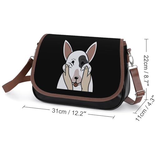 Funny English Bull Terrier Crossbody Bag Anti-Theft Side Shoulder Bags Adjustable Leather Messenger Bag Unisex2