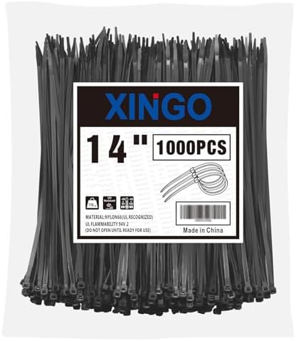 XINGO Fascette In Nylon 66 – 1000 Pezzi – 100 Mm X 2,5 Mm – Per Uso Industriale E Domestico – Ignifughe E Resistenti
