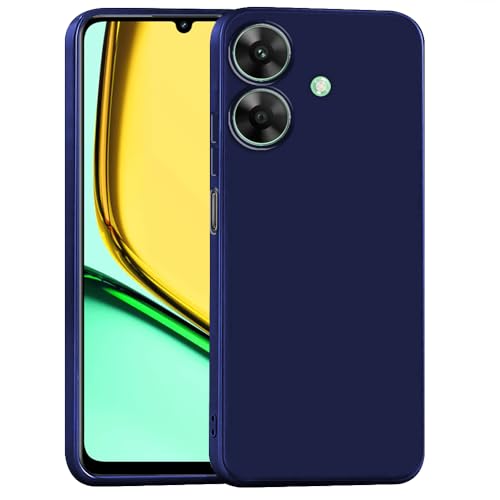 Image of Back Cover for Realme C61 4G / Narzo N61 4G | Full Camera Protection | Premium Liquid Silicon Case | Flexible Bumper Case for Realme C61 4G / Narzo N61 4G (Dark Blue)
