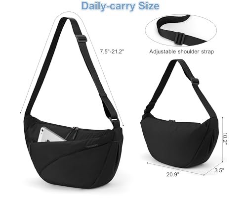 SUNUP Crossbody Bag for Women Men, Large Crescent Bag, Lightweight Sling Cross body Bags for Daily Use2