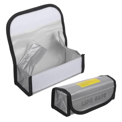 KALLORY 2PCS Heat Resistant Lipo Battery Storage Bags Explosion Fireproof Pouch for Lithium Batteries for Aircraft Safety Prevent Overheating
