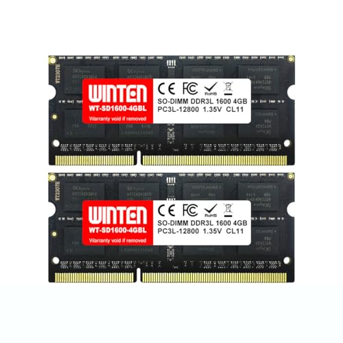 WINTEN �m�[�gPC�p������ DDR3-1600 8GB�i4GB×2���j��d�� 204Pin CL11 1.35V 1.5V SODIMM SDRAM �����������[ ���݃������[�y5�N�ۏ؁E�����ۏ؁zWT-SD1600-D8GBL