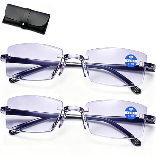 Brille Die Sich Automatisch Der Sehstärke Anpasst 2 Stück Autofokus Brille mit Selbsteinstellung Intelligente Zoom Blaulichtfilter Lesebrille von Nah Und für Herren Damen