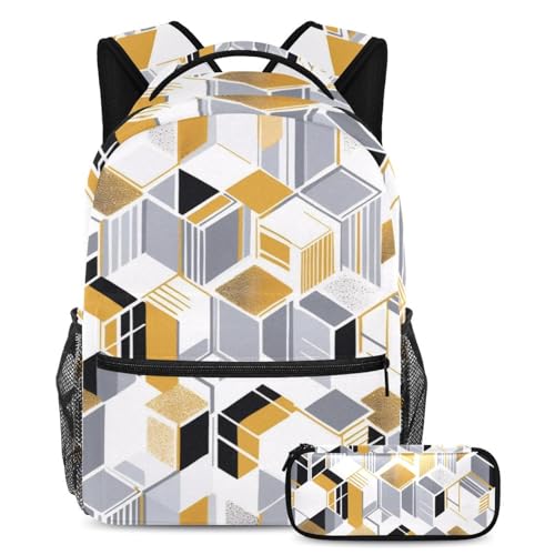 Sac à dos avec trousse géométrique pour ranger toutes ses affaires