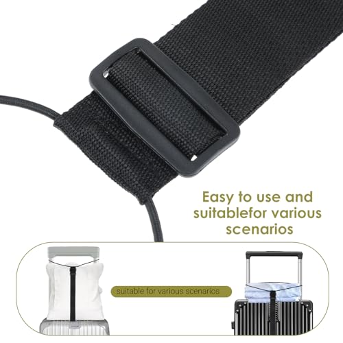 Image of Ymapinc High Elastic Luggage Strap for Suitcase,Adjustable Luggage Belt,Easy to Travel Suitcase Belt for Fixed Cosmetic Bag Light Weight and Practical(Black)
