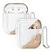 Produktbild kwmobile Hülle kompatibel mit Apple AirPods - Hardcase Schutzhülle Etui Case Cover Kopfhörer Airpod Glitzer Gold Transparent