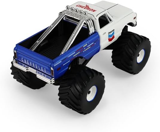 Greenlight 1972 K-10 Monster Truck 150th Anniversary White and Blue Metallic Kings of Crunch Series 1/43 Diecast Model Car 88063
