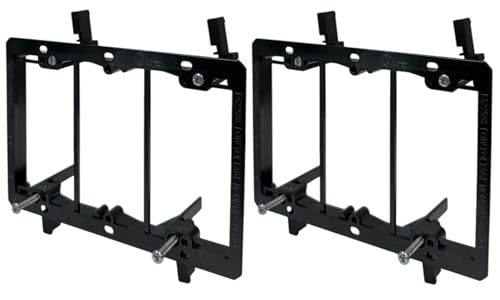 iMBAPrice 3 Gang Low Voltage Wallplate Mounting Bracket - Black (Pack of 2)