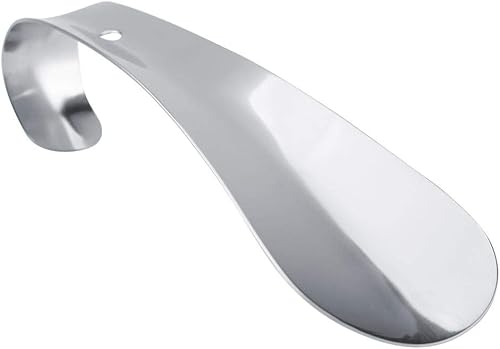 TOPINCN Cuerno de zapato de metal de 5.7 pulgadas de largo, portátil, de acero inoxidable, elevador de cuerno de zapatos conveniente para niños,