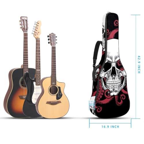 Housse de guitare rembourrée épaisse en tissu Oxford avec boucle de suspension et sangle de cou Motif crâne sur fond noir 101,6 cm, Multicolore 5., 42.9×16.9×4.7 in, Sac de transport tendance pour - Les Beatles, Paul McCartney, John Lennon, RIngo Starr, George Harrison Housse de guitare rembourrée épaisse en tissu Oxford avec boucle de suspension et sangle de cou Motif crâne sur fond noir 101,6 cm, Multicolore 5., 42.9x16.9x4.7 in, Sac de transport tendance pour – Image 6