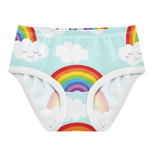 Cute Rainbows Clouds Green Girls Underwear Toddlers 2t Cotton Cute Panties Girl Artistic Briefs Undies Kids
