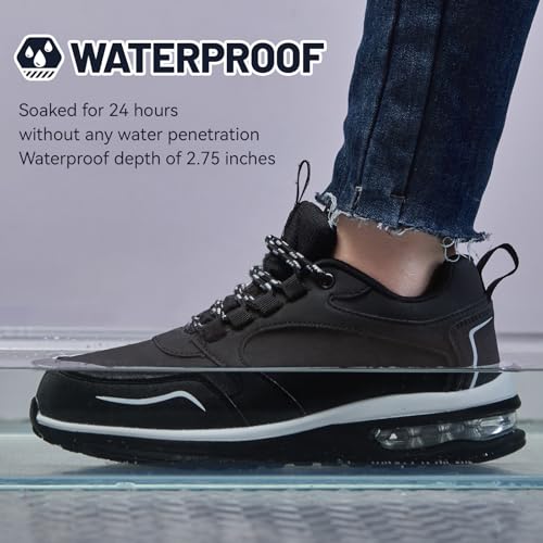 Image of LANSNBO Waterproof Shoes for Women Wide Width Non Slip Sneakers for Work Chefs Food Service Water Resistant Walking Shoe Lightweight Slip Resistant Fashion Footwear for Nurse