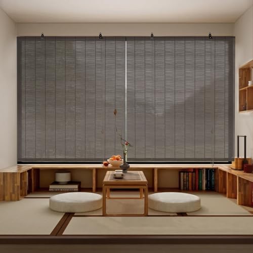 ABCVIP すだれ 竹スクリーン オーダーメイド 遮光 日よけ 遮熱 省エネ 室内 室外 天然 竹製ブラインド おしゃれ 巻上タイプ 取付簡単 幅45cm 丈90cm 鳶色 [3]