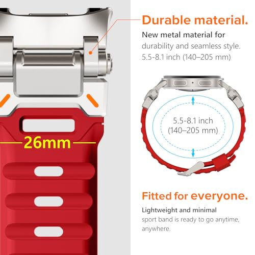 KADES Rugged FKM Sport Band for Galaxy Watch 9/8 & 8 Classic - image 3