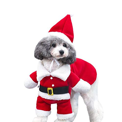 Cuteboom Pet Christmas Costumes Dog Suit with Cap Santa Claus Suit Dog Hoodies Cat Xmas Costumes Party Suit Warm in Winter (XXXL, Red)