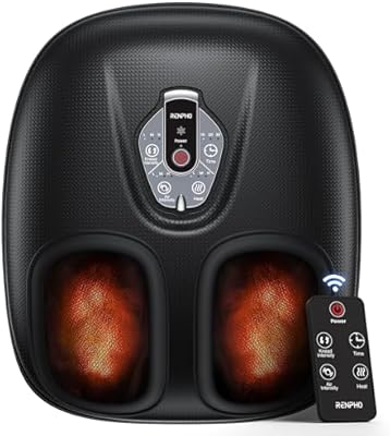 RENPHO Foot Massager Machine with Heat [2026 Upgraded], Mothers Day Gifts for Mom, Shiatsu Foot Massager for Plantar Fasciitis, Cordless Control, FSA Eligible HSA Store Eligible Massager, Black