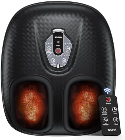 RENPHO Foot Massager Machine with Heat [2026 Upgraded], Mothers Day Gifts for Mom, Shiatsu Foot Massager for Plantar Fasciitis, Cordless Control, FSA Eligible HSA Store Eligible Massager, Black