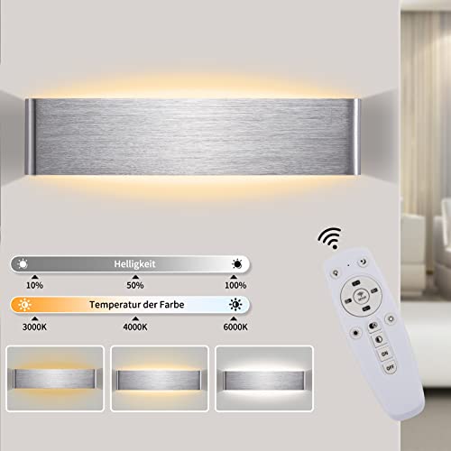 Anonry 28W Lámpara de Pared Interior Moderna Con Control Remoto 1800LM Aplique Pared Interior LED 3000-6000K Temperatura de...