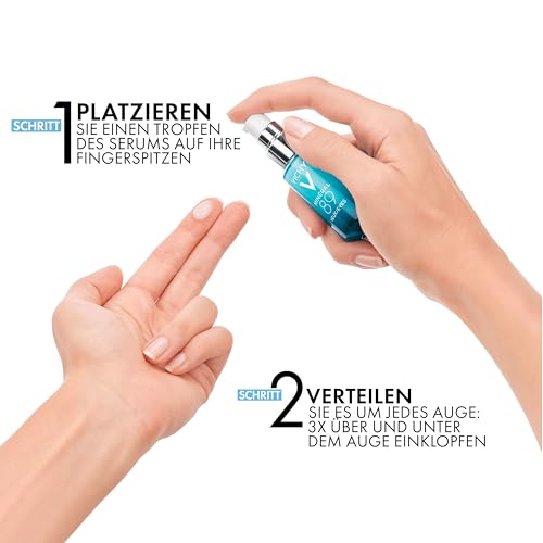 VICHY Augenpflege Hyaluron-Boost mit Sofort-Effekt, Feuchtigkeitsspendend und aufpolsternd, Mildert Augenringe, Mit purem Koffein und 89% Thermalwasser, Minéral 89, 15 ml