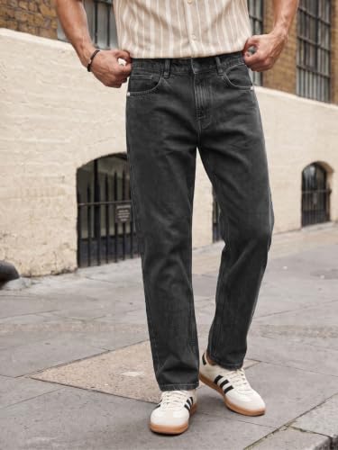 Image of Urbano Fashion Men's Relaxed Fit Washed Denim Jeans Non-Stretchable