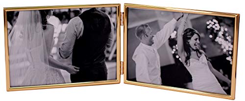 Leadex Double Thin Edge Gold Plated Picture Frame,Horizontal Standing,4 By 6 Inch,Velvet Back Simple Classic Styling #TOP6