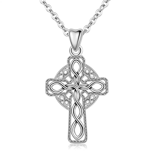 Collier pendentif croix nœud argent d'une finesse et d'un éclat d'exception