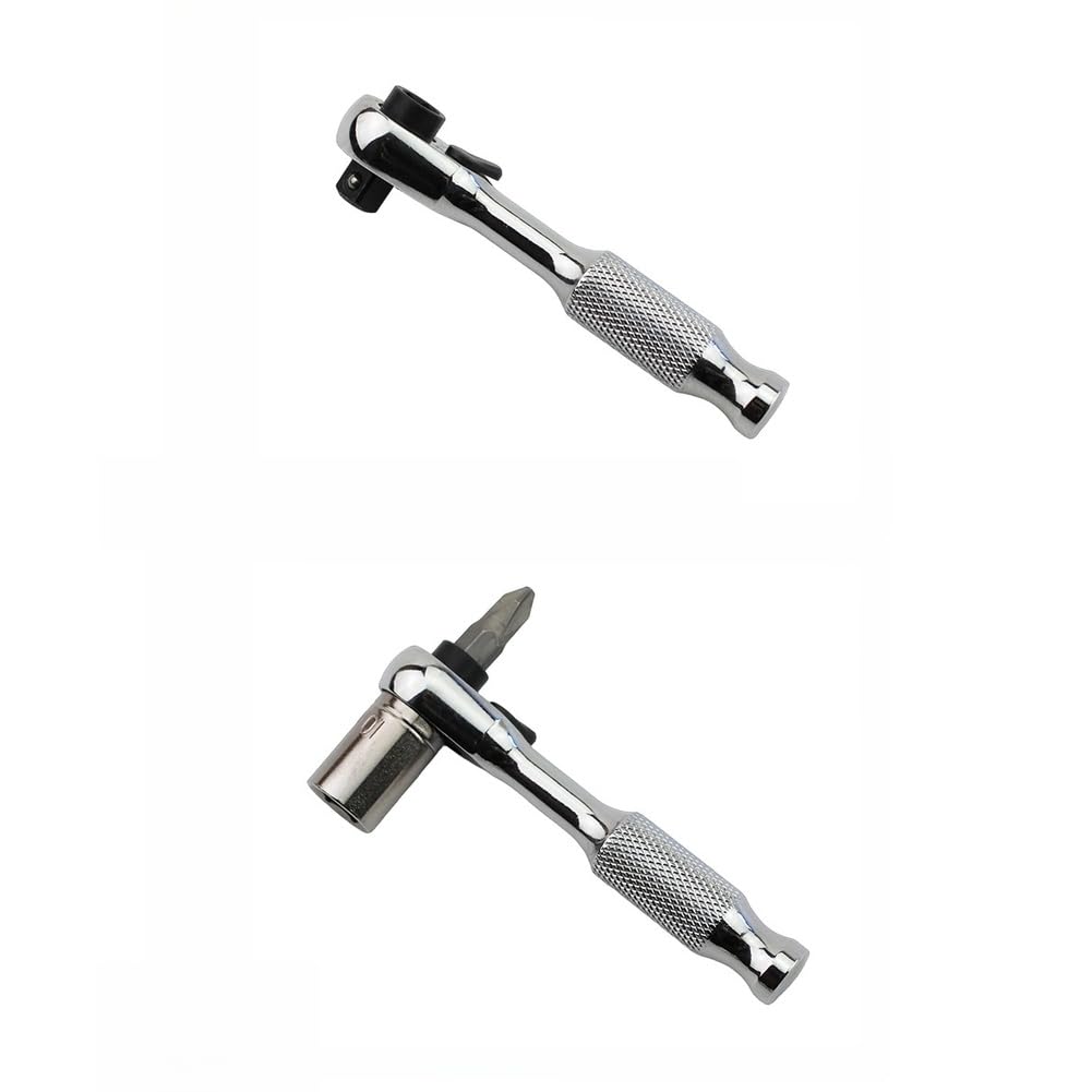 1/4 pulgadas para mini llave de carraca, llave reversible de doble cabeza de 72 dientes, acero al cromo vanadio de liberación rápida para espacios reducidos