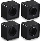 Landhoow 4 Pcs Mic Flags Square Cube Microphone Flags Station Portable Custom Interview Mic Station with Foam Microphone Accessories for Interview Reporter Host Halloween Cosplay(Black)