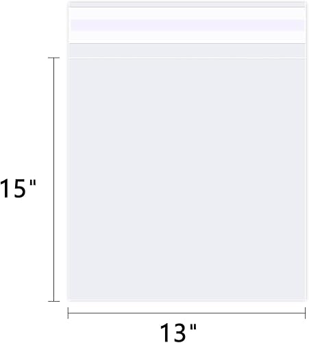 Miniatura 2 de Bolsas de celofán transparente de 13 x 15 pulgadas (200 unidades)  Bolsas de polietileno de plástico para violonchelo autosellantes  para ropa,