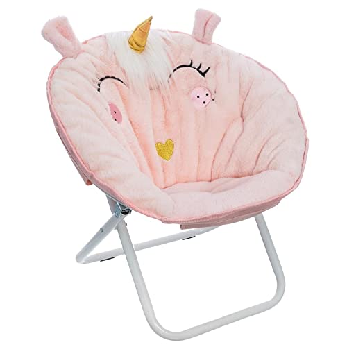 ATMOSPHERA CREATEUR D'INTERIEUR Sillón Plegable Unicornio, Tela Rosa d. 50 x h. 55cm