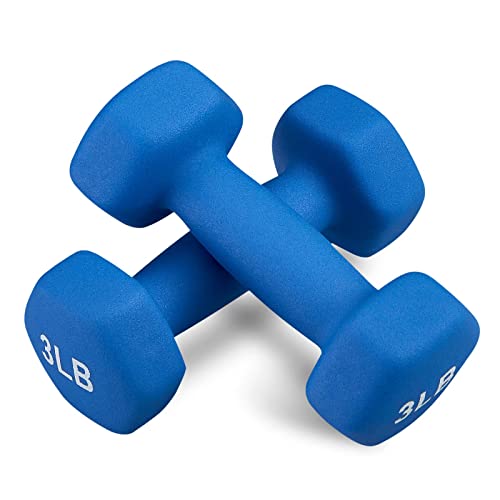 Pithage Barbell Neoprene Coated Dumbbell (Pair), Portable Weights For Home Gym Hand Weight (3 Lbs Set) #TOP6