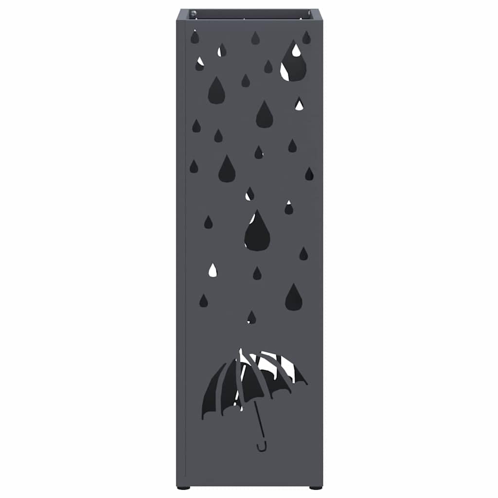Stojak na parasole ze stali w kolorze antracytowym – nowoczesny uchwyt na parasole do przedpokoju i wejścia, 15,5 x 15,5 x 49 cm