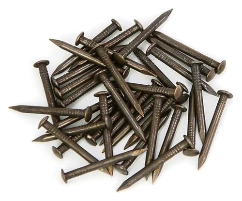 Clavos redondos pequeños de cobre puro acabado latón antiguo, diámetro 1.2-2.8 mm, longitud 8-50 mm, para bisagras de muebles y tambores (ejemplo: 20 piezas de 2.8x25mm) miniatura 3
