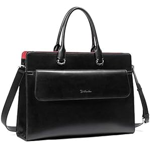 BOSTANTEN Leather Briefcase for Women 15.6 inch Laptop Bag Business Messenger Shoulder Work Bag
