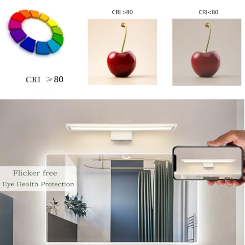 Image of White Bathroom Vanity Light Led Bathroom Light Fixture Modern Wall Light 4000k