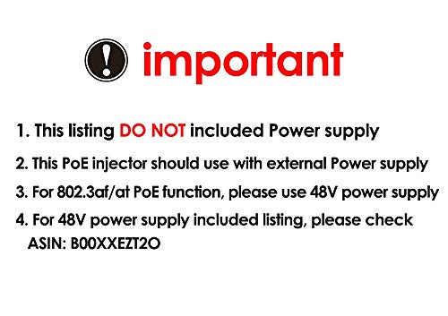 iCreatin 8 Multi Port PoE+ Injector Midspan for 8 Devices, Add Power Over Ethernet to Any Switch. Use with External Power Supply for Passive or 802.3af/at Devices. - Thumbnail 5